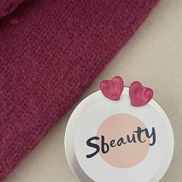 🎗飾間首飾鋪  法式復古玫瑰粉滴油愛心夾無耳洞女輕奢高級感耳環氣質網紅耳飾