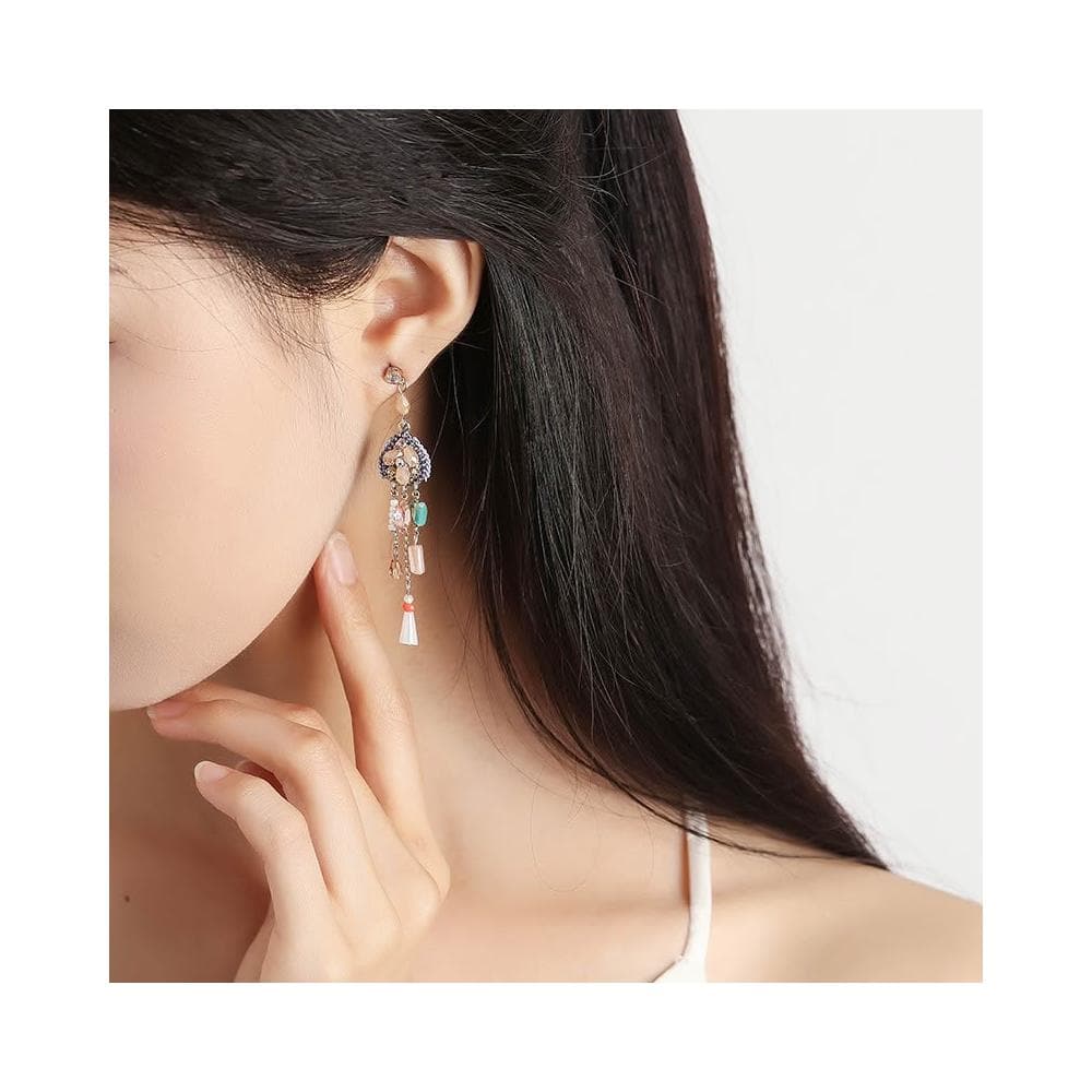 🎗飾間首飾鋪 醉夢流蘇耳環女高級設計感民族風氣質銀針耳環獨特小眾耳飾