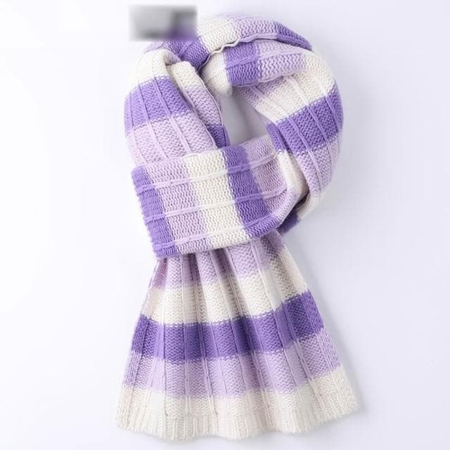 【米蘭精品】現貨+預購 頂級100%羊毛圍巾圍脖秋冬季加絨厚磅保暖針織圍巾休閒-韓版撞色男女配件74mi2