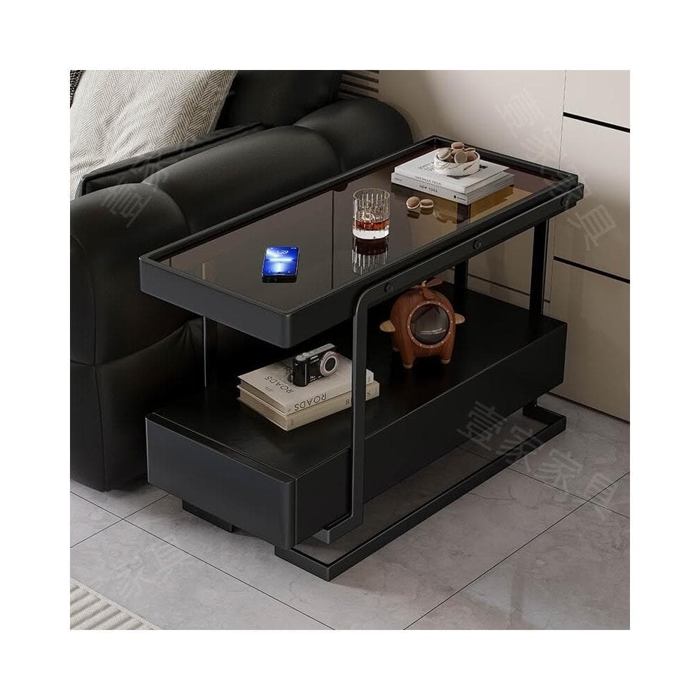 實木現代簡約意式側邊櫃 沙發櫃 多功能藍牙音響家用移動邊櫃