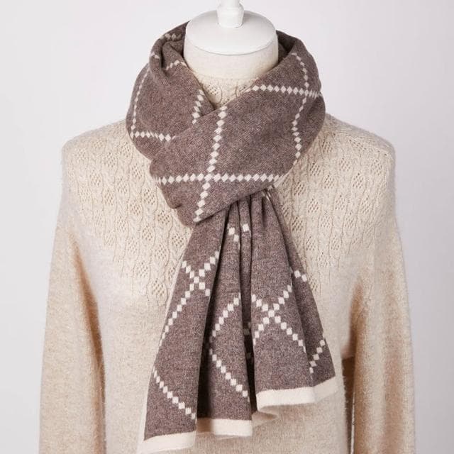 【米蘭精品】現貨+預購 頂級100%羊毛圍巾圍脖秋冬季加絨厚磅保暖針織圍巾休閒-羊毛格紋男女配件74mi10
