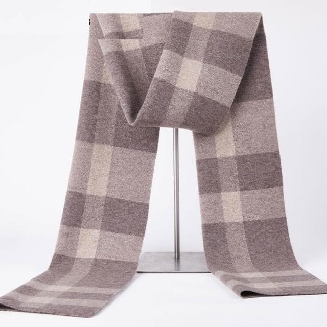 【米蘭精品】現貨+預購 頂級100%羊毛圍巾圍脖秋冬季加絨厚磅保暖針織圍巾休閒-格紋簡約百搭男女配件74mi29