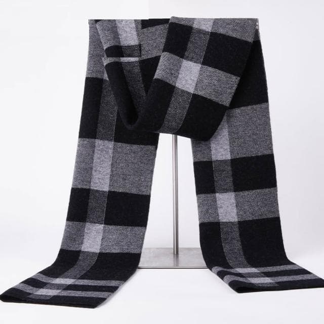 【米蘭精品】現貨+預購 頂級100%羊毛圍巾圍脖秋冬季加絨厚磅保暖針織圍巾休閒-格紋簡約百搭男女配件74mi29