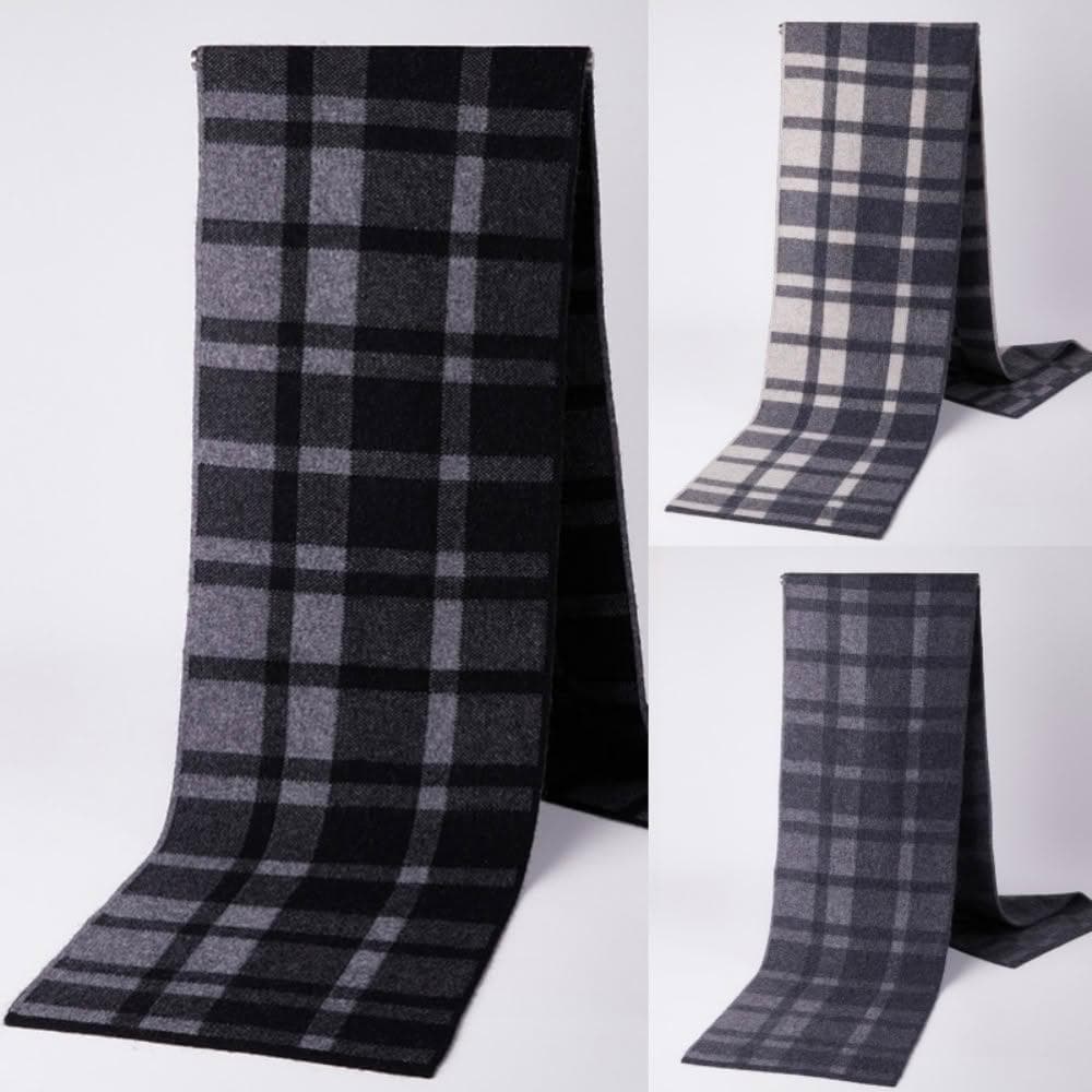 【米蘭精品】現貨+預購 頂級羊毛圍巾羊絨圍脖秋冬季加絨厚磅保暖針織圍巾休閒-格子冬季韓版男女配件74mi49
