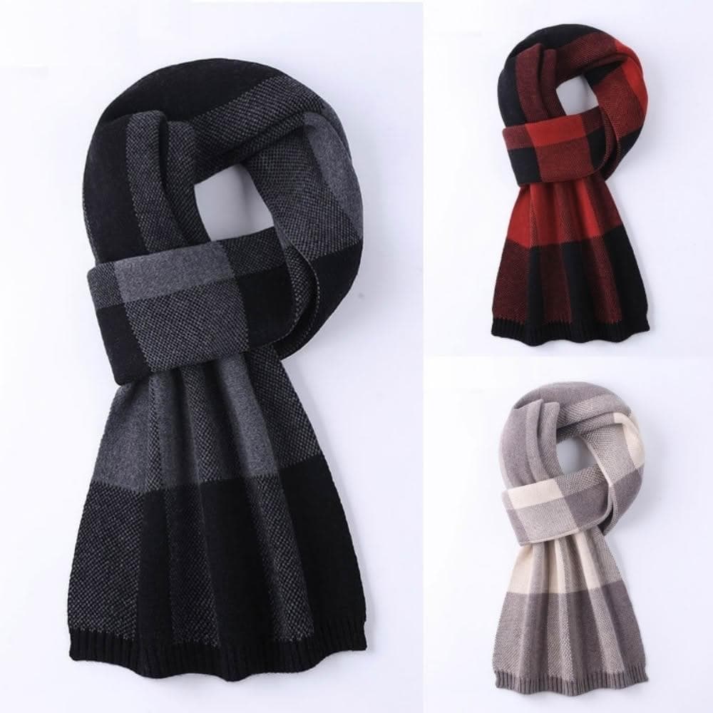 【米蘭精品】現貨+預購 頂級羊毛圍巾羊絨圍脖秋冬季加絨厚磅保暖針織圍巾休閒-格紋百搭韓版男女配件74mi55