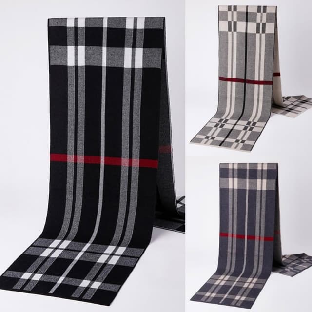 【米蘭精品】現貨+預購 頂級羊毛圍巾羊絨圍脖秋冬季加絨厚磅保暖針織圍巾休閒-格紋圍巾時尚男女配件74mi62