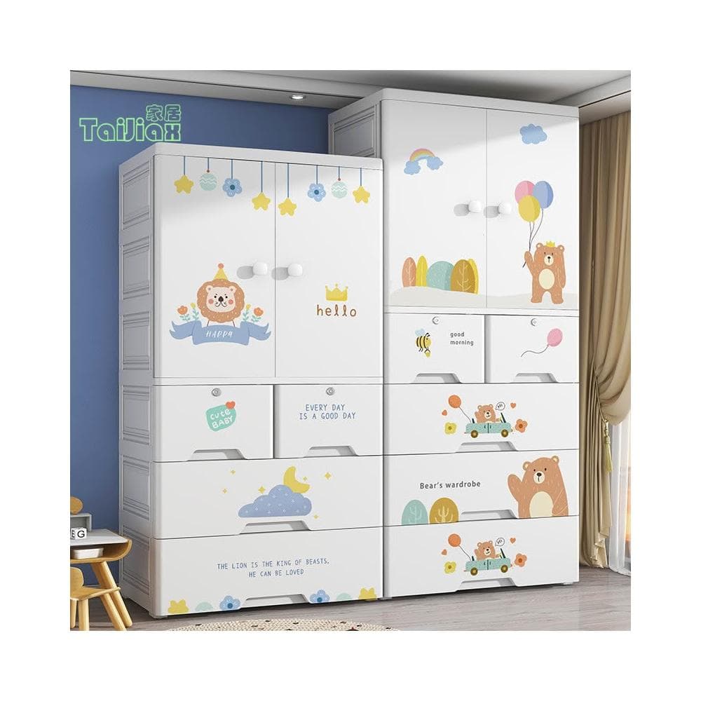 60cm雙開門收納櫃 嬰兒寶寶衣物奶粉整理儲物櫃 家用臥室加大衣櫥櫃 抽屜櫃 置物櫃 衣櫥 衣櫃 整理櫃 雙門收納櫃