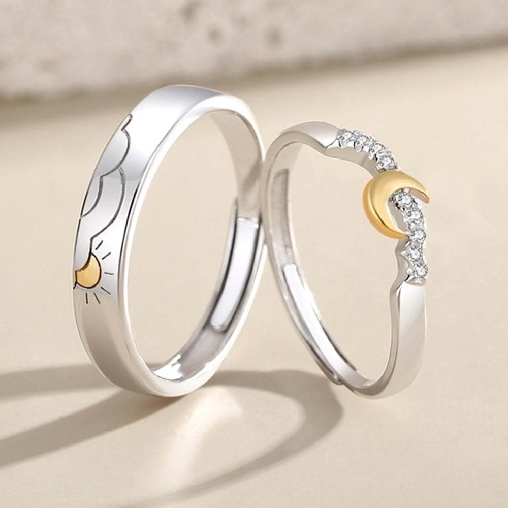 【巴黎精品】現貨+預購 頂級925純銀戒指婚戒女鑽戒開口戒情侶對戒尾戒情人節禮物-新款日月男女飾品a1li71