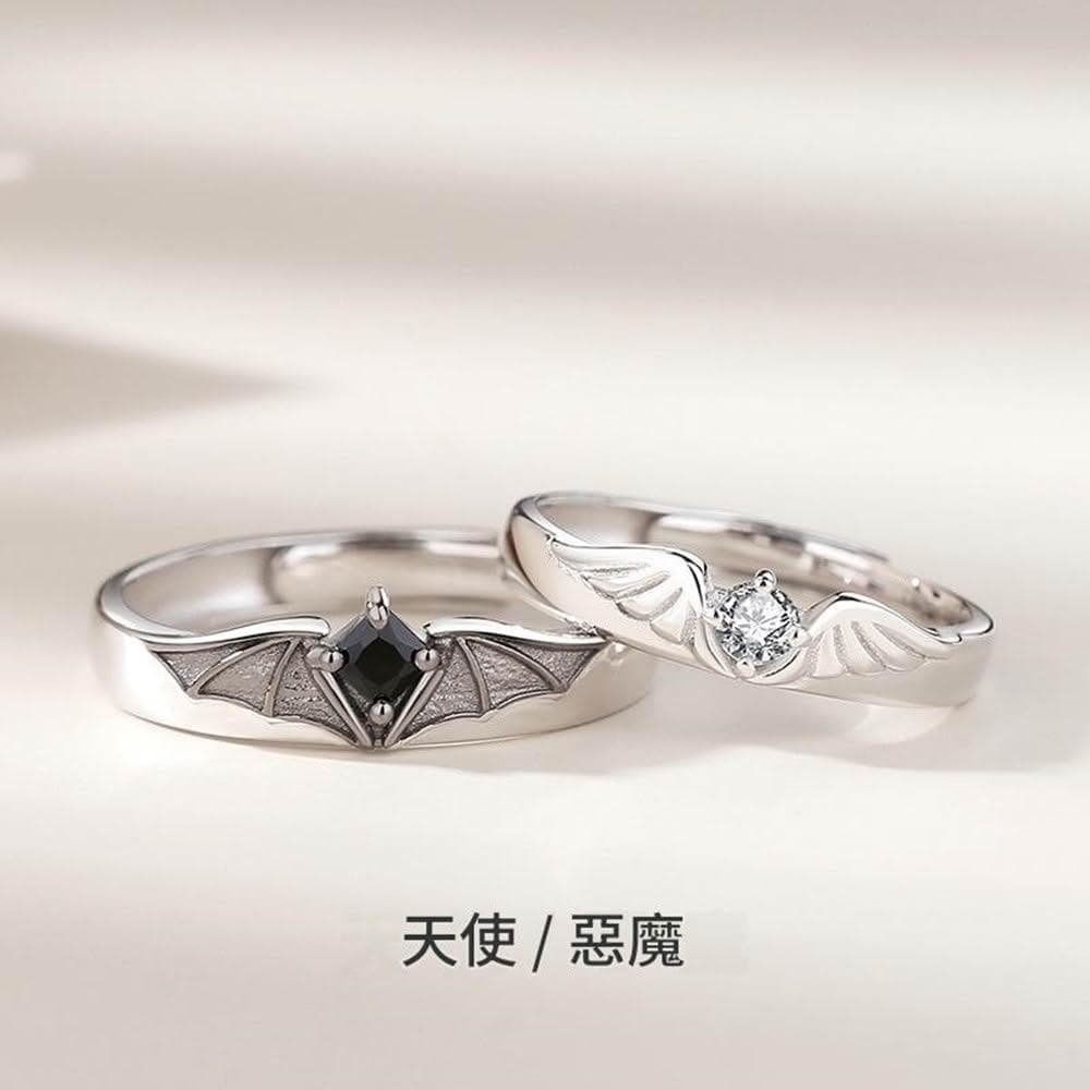 【巴黎精品】現貨+預購 頂級925純銀戒指婚戒女鑽戒開口戒情侶對戒尾戒情人節禮物-天使惡魔男女飾品a1li65