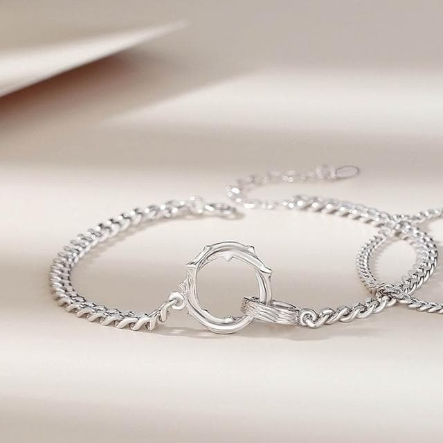 【巴黎精品】現貨+預購 頂級925純銀手鍊情侶手鏈女首飾情人節禮物-荊棘莫比烏斯情侶手鍊男女飾品a1li21