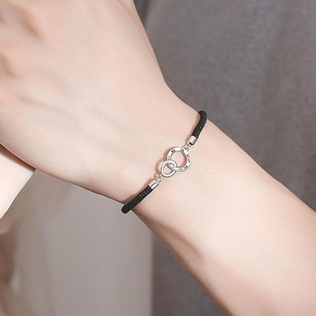 【巴黎精品】現貨+預購 手工編織手鍊手繩情侶手鏈女首飾情人節禮物-簡約環環相扣編織手繩男女飾品a1li33