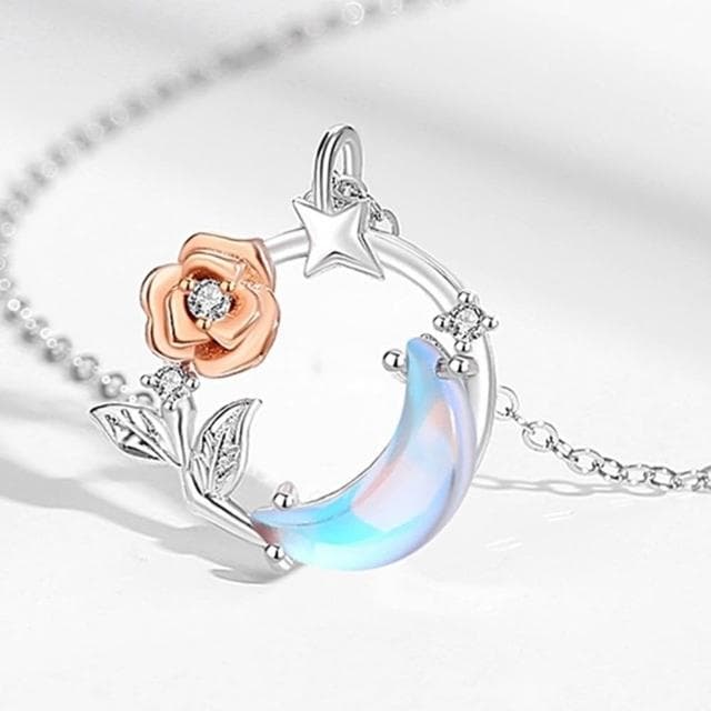 【巴黎精品】現貨+預購 頂級925純銀項鍊女項鍊項鏈鎖骨鍊情人節禮物情侶對鍊-月色玫瑰純銀男女飾品a1li20