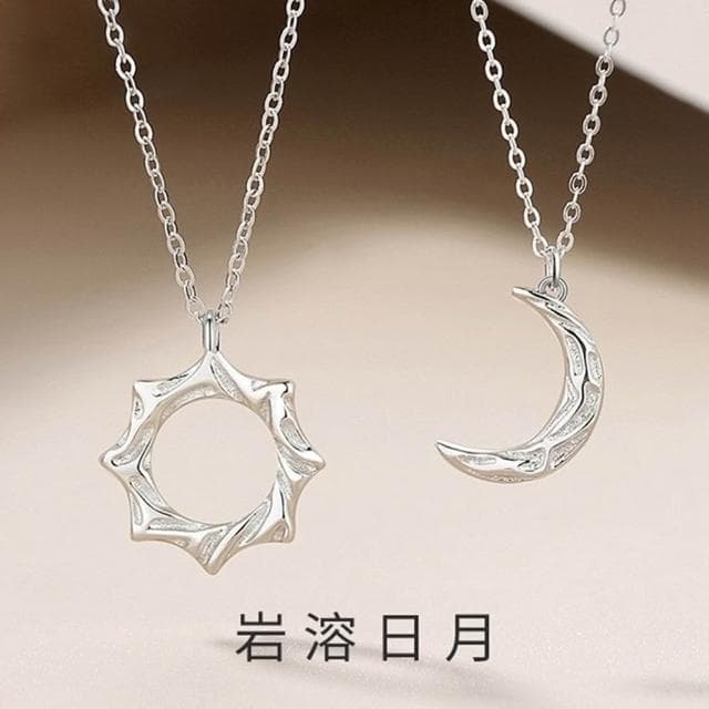 【巴黎精品】現貨+預購 頂級925純銀項鍊女項鍊項鏈鎖骨鍊情人節禮物情侶對鍊-日月吊墜男女飾品a1li4
