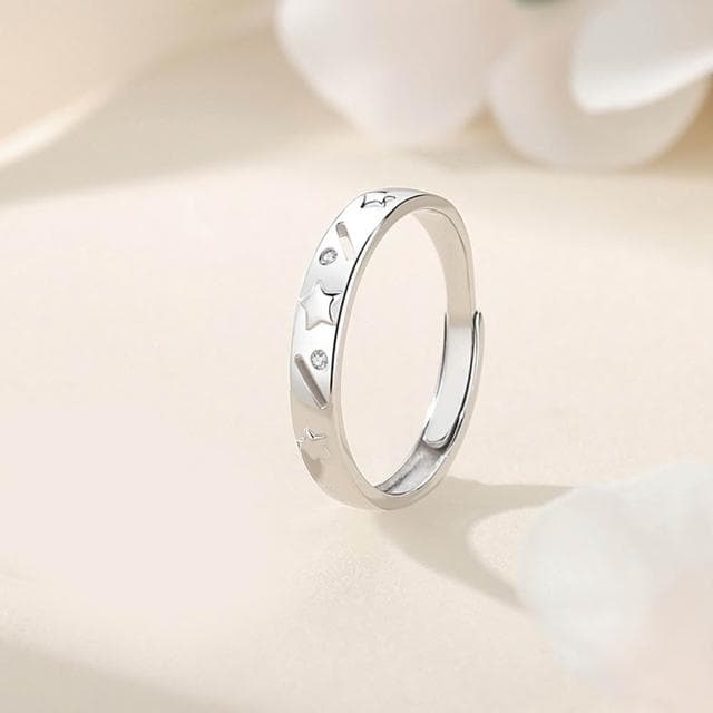 【巴黎精品】現貨+預購 頂級925純銀戒指婚戒女鑽戒開口戒子情侶對戒尾戒情人節禮物-小星星男女飾品a1li3