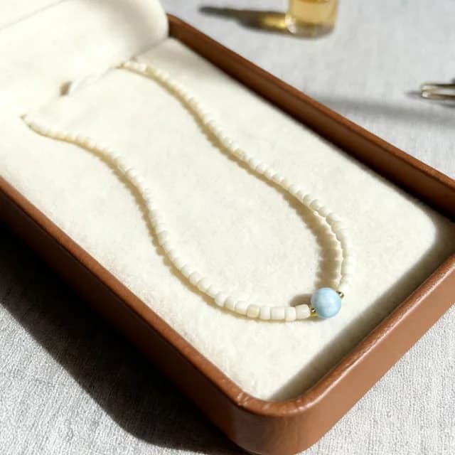 【Paiya 派亞】簡約不撞款！3.5mm猛瑪+8mm海紋石雙材質項鍊手鍊彈力繩 二選一