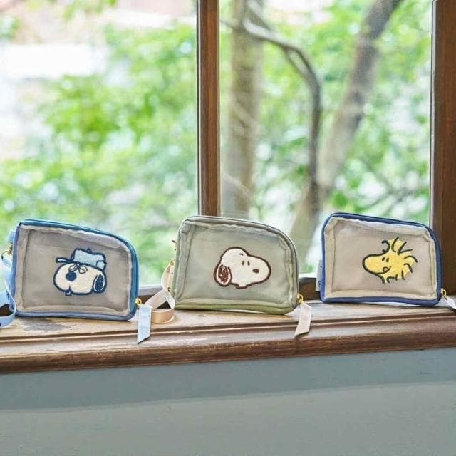 【SNOOPY 史努比】史努比 胡士托 歐拉夫 品味時光 網紗手拿包 票卡夾 零錢包 化妝包 錢包 收納包