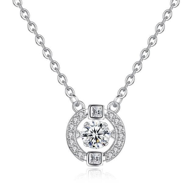 S925銀項鏈【小寶購物】飾品 鋯石 鑽石 跳動項鏈 銀 女朋友 禮物 情人節 生日求婚告白七夕母親節 0901008