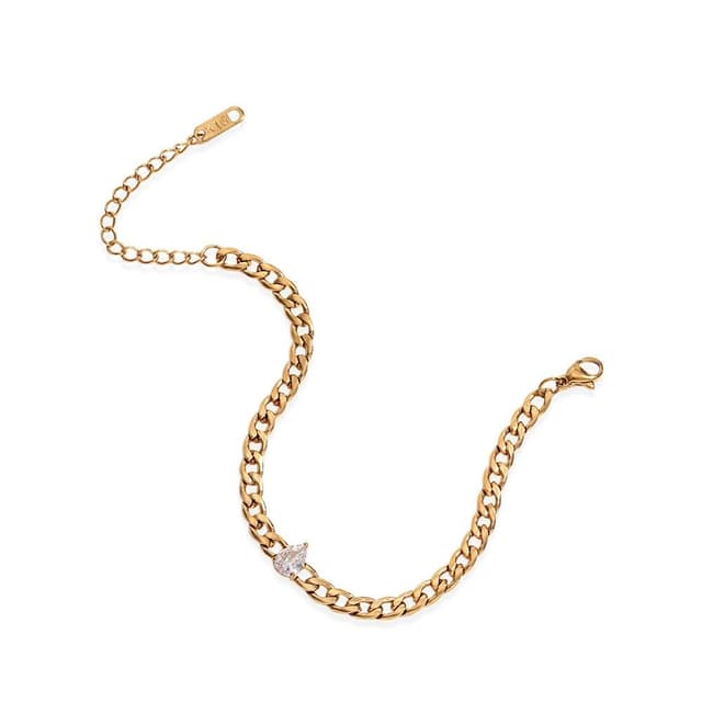 【Poesie】RADIANT｜水滴形｜鑲嵌｜單鑽｜古巴｜手鍊