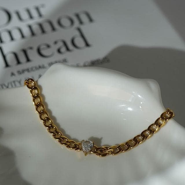 【Poesie】RADIANT｜水滴形｜鑲嵌｜單鑽｜古巴｜手鍊