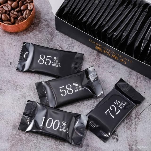 心心相印 【30天熱銷1391件】可可脂醇黑巧克力100%無添加黑巧0蔗糖休閒辦公零食燃減代餐
