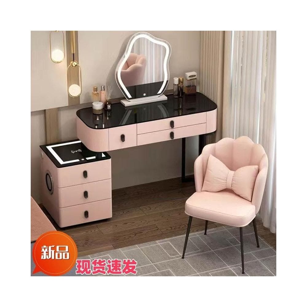 梳妝臺實木臥室智能家居北歐黑科技化妝臺音響藍牙輕奢簡約