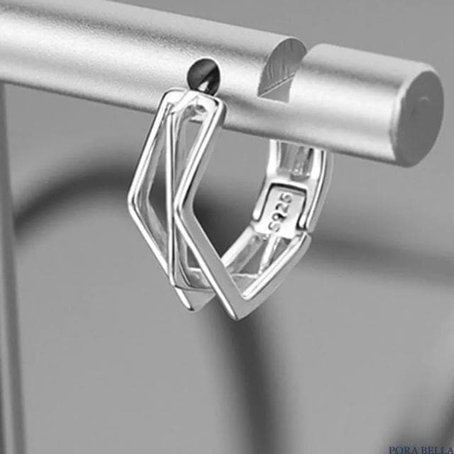 【Porabella】S925純銀線條幾何耳扣｜歐美嘻哈痞帥風耳環 送男友生日禮物推薦｜ 附贈精美包裝 Earrings