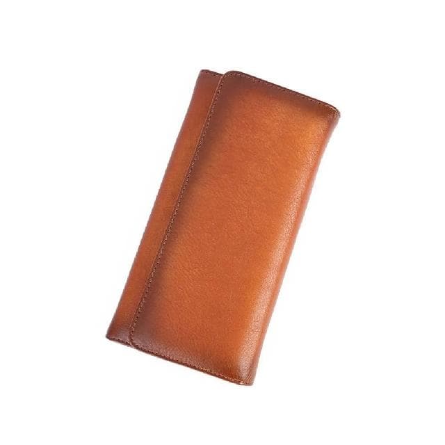 【米蘭精品】現貨+預購 真牛皮長夾真皮錢包短夾手拿包女包包-錢包牛皮復古簡約壓扣女皮夾4色74ei6