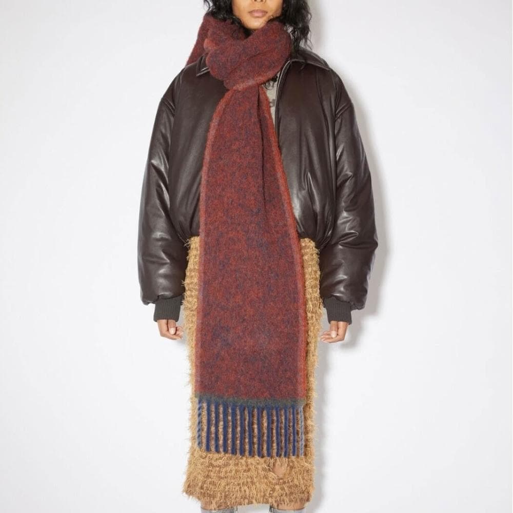 圍巾女韓版純色柳條邊細須馬海毛圍巾女冬加厚圈圈紗保暖學生披肩圍脖保暖披肩質感圍巾冷氣披肩空調百搭保暖圍脖防風圍脖韓版圍巾