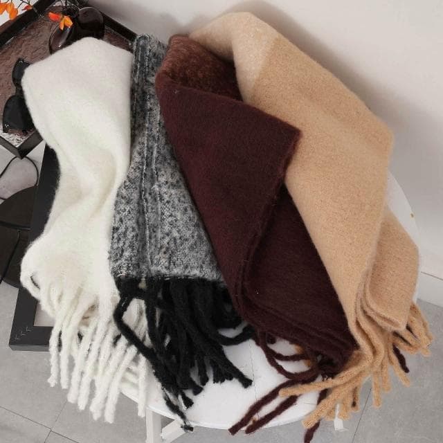 圍巾女豎條雙排圈圈紗圍巾秋冬款加厚百搭流蘇圍巾女仿羊絨圍脖保暖披肩圍巾質感圍巾冷氣披肩空調百搭保暖圍脖防風圍脖韓版圍巾