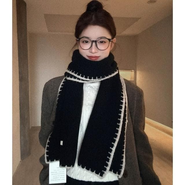 圍巾女高級感韓版百搭圍巾女秋冬季軟糯針織仿羊絨護頸圍脖新款保暖披肩圍巾質感圍巾冷氣披肩空調百搭保暖圍脖防風圍脖韓版圍巾