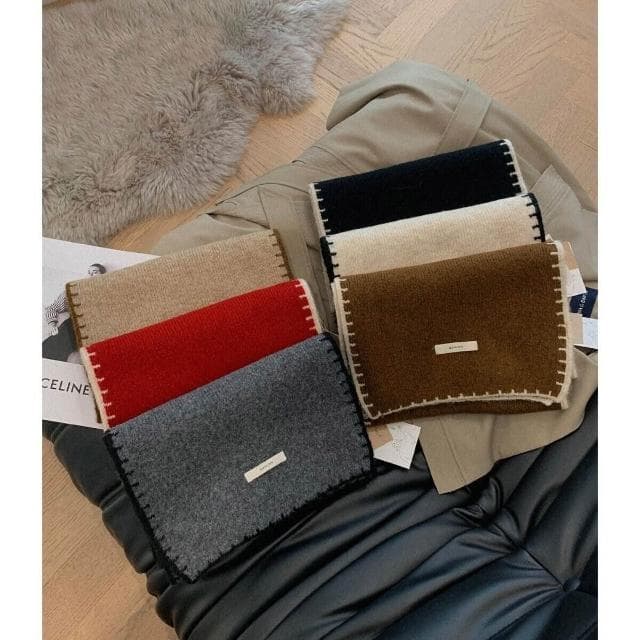 圍巾女高級感韓版百搭圍巾女秋冬季軟糯針織仿羊絨護頸圍脖新款保暖披肩圍巾質感圍巾冷氣披肩空調百搭保暖圍脖防風圍脖韓版圍巾