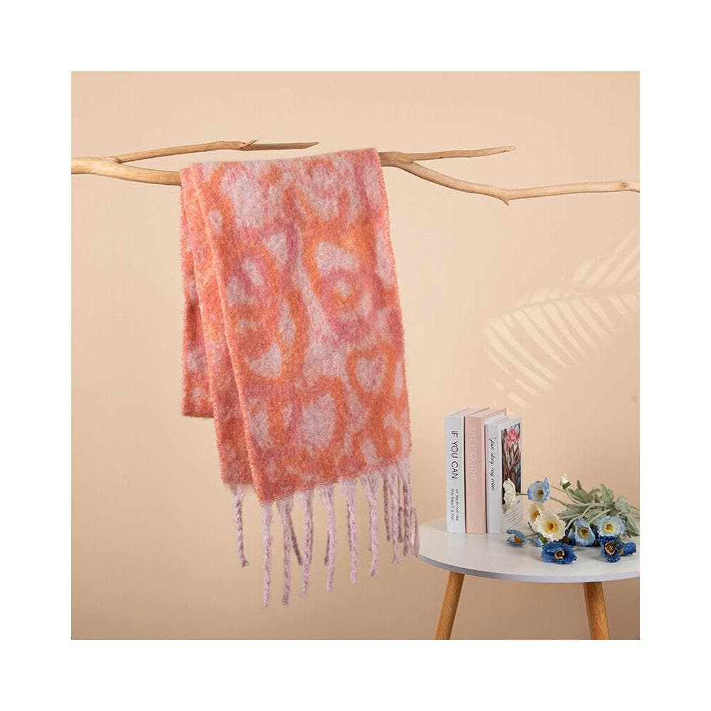 圍巾女秋冬新款韓版甜妹風印花圍巾女保暖加厚仿羊絨圍脖保暖披肩圍巾質感圍巾冷氣披肩空調百搭保暖圍脖防風圍脖韓版圍巾