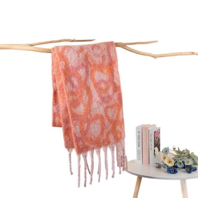 圍巾女秋冬新款韓版甜妹風印花圍巾女保暖加厚仿羊絨圍脖保暖披肩圍巾質感圍巾冷氣披肩空調百搭保暖圍脖防風圍脖韓版圍巾