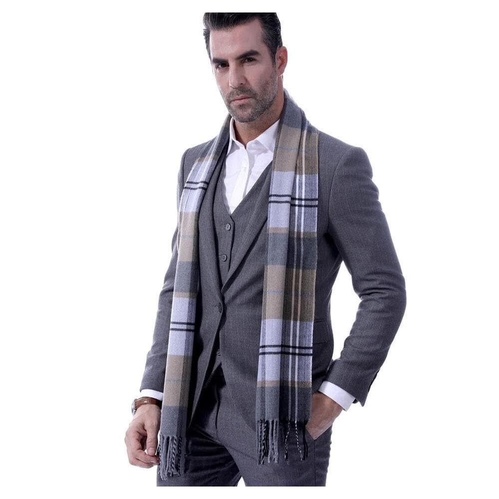 圍巾男新款格子男圍巾男韓版中老年學生流蘇加厚保暖圍脖贈品戶外防寒圍脖男士時尚保暖質感親膚圍巾圍脖防風圍脖披肩男士針織圍巾