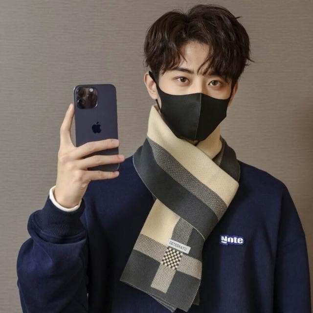 圍巾男冬季學生初高中生男士圍巾女保暖圍脖青少年保暖加厚戶外防寒圍脖男士時尚保暖質感親膚圍巾圍脖防風圍脖披肩男士針織圍巾