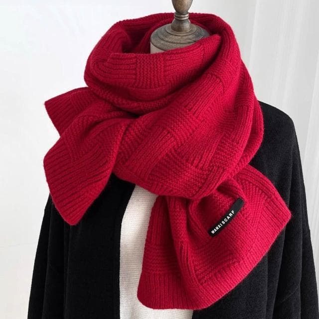 圍巾秋冬季純色毛線針織提花圍巾小香風韓版男女戶外保暖男女同款保暖圍巾百搭圍脖質感保暖圍巾素面圍巾韓版圍脖披肩長款披肩圍脖