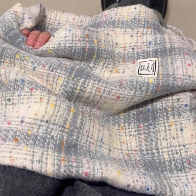 圍巾女新款韓版滿天星格紋圍巾女秋冬學生情侶披肩百搭保暖圍脖保暖披肩圍巾質感圍巾冷氣披肩空調百搭保暖圍脖防風圍脖韓版圍巾