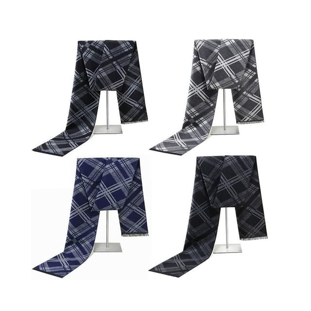 圍巾男新款男士圍巾仿羊絨保暖圍巾男商務格子圍脖戶外防寒圍脖男士時尚保暖質感親膚圍巾圍脖防風圍脖披肩男士針織圍巾