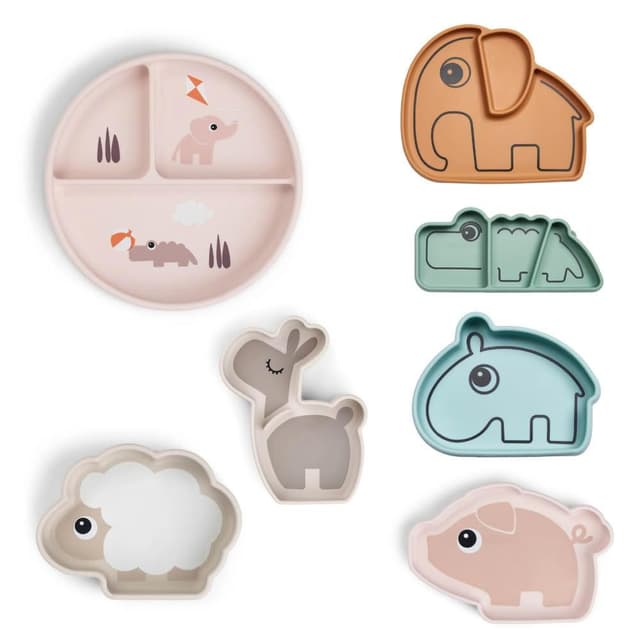 【Done by deer】造型矽膠餐盤(多款可選)學習餐具|吸盤餐盤|矽膠餐盤 麗兒采家