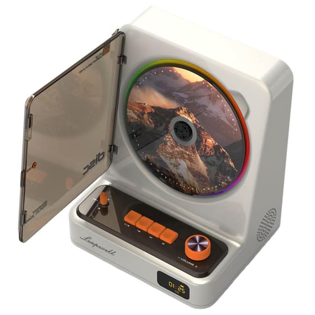 直立復古光碟唱片機 CD播放器 HIFI高音質 氛圍燈光 藍芽 FM廣播 USB 光纖 耳機 影音設