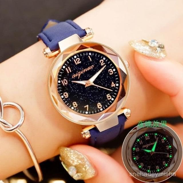 夜光少女星空手錶高顔值ins學生韓版氣質數字閨蜜網紅高級感小衆