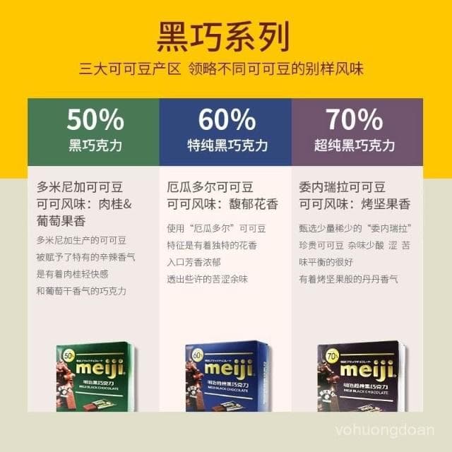 心心相印 明治Meiji經典排塊巧克力75g盒裝獨立包裝特濃牛純黑巧克力年貨