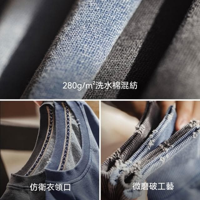 【馬登工裝】復古藍色針織長款披肩圍巾兩用保暖護頸圍脖外搭護肩女士秋冬