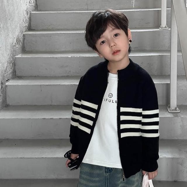 【Arbea】男童開襟毛衣秋季新品兒童時尚洋氣拉鍊針織衫中小童帥氣外套【C1295】