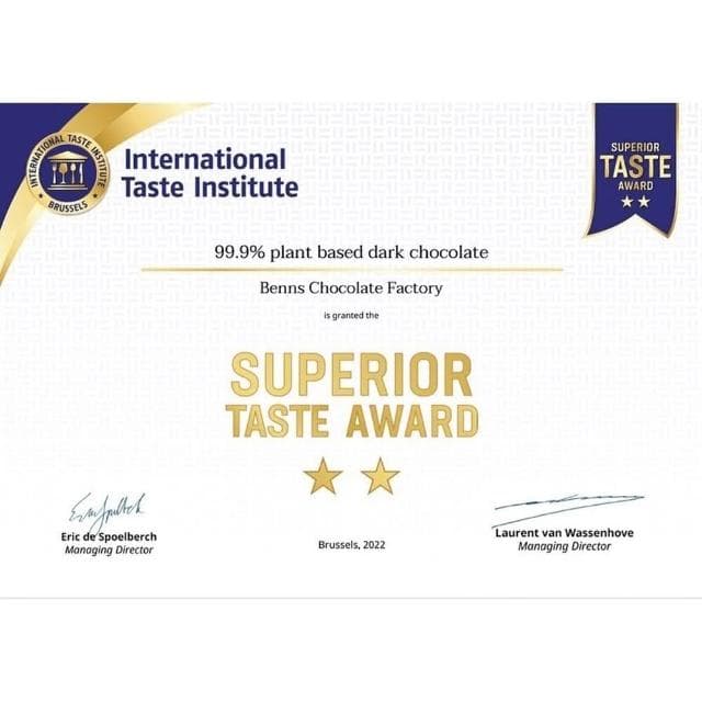 BENNS 健康純素巧克力  80% 黑巧克力 138g(ICA巧克力大賽獲獎品牌  純素 純天然 無麩質 黑巧克力)