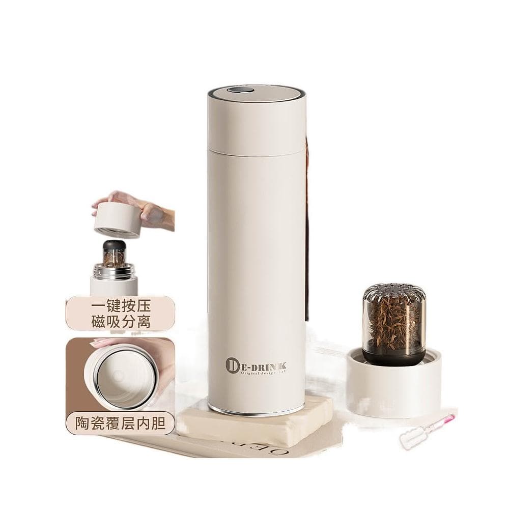  台灣現貨 磁吸茶杯 陶瓷保溫瓶  陶瓷保溫杯 冰霸杯 咖啡杯 隨行杯 一鍵按壓 生日禮物550ml