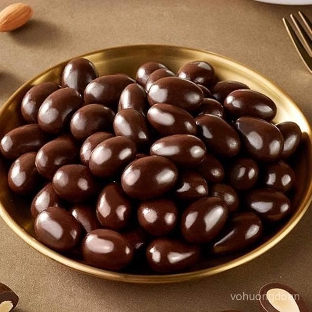 心心相印 憨豆熊巴旦木夾心黑巧克力540g袋裝純可可脂堅果爆款網紅休閒零食