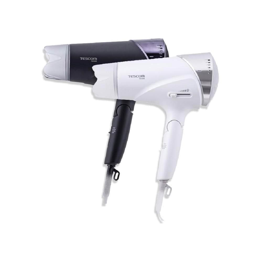 【TESCOM】TID3500TW 速乾修護離子折疊式吹風機  智慧斷電 大風量  黑色&白色