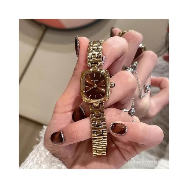 曉君精選 新款小方錶氣質簡約細帶高級女士手錶防水小金錶時尚輕奢爆款00