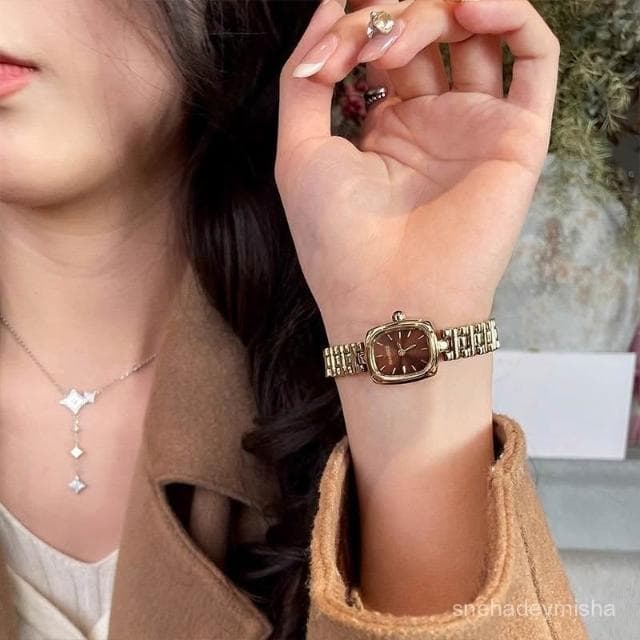 曉君精選 新款小方錶氣質簡約細帶高級女士手錶防水小金錶時尚輕奢爆款00